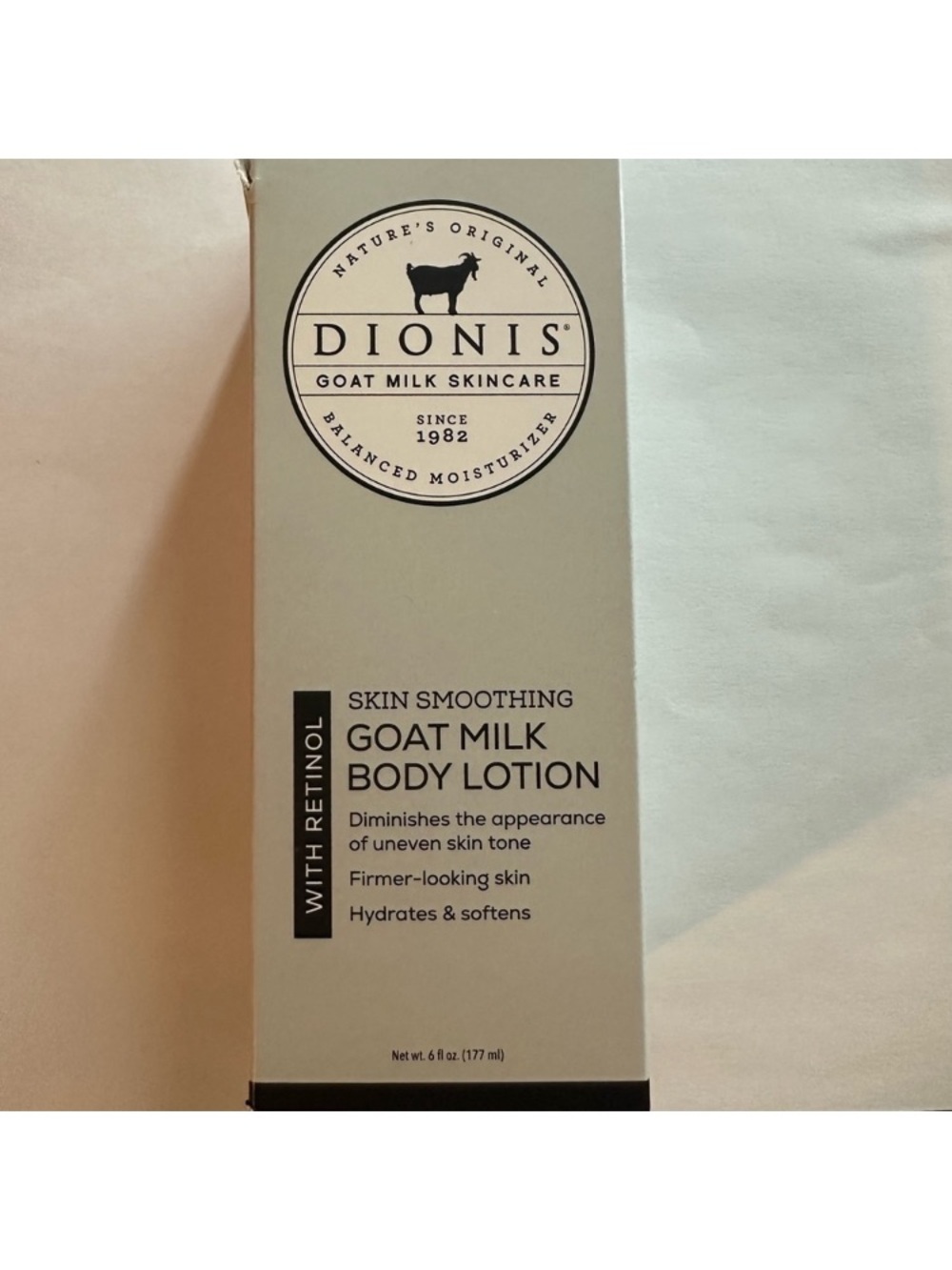 DIONIS Goat Milk Body Lotion With RETINOL Skin Smoothing Body Moisturizer 177 ml
